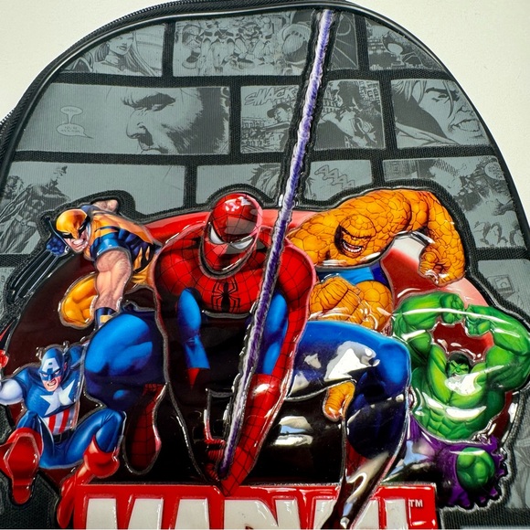 NWOT. Marvel kids Backpack Super Heroes Marvel apporx. 10”L x 12”H x 2”W. - Picture 2 of 16